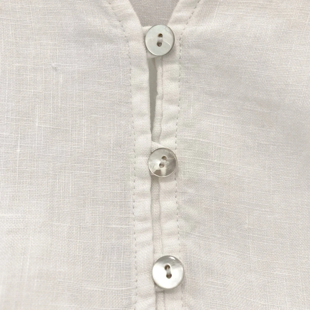 WILFRED Ohara Tiered Linen Maxi Dress White Puff Sleeve - Picture 8 of 14